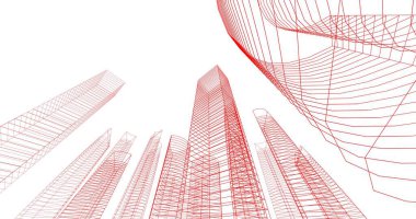 soyut mimari duvar kağıdı tasarımı, dijital konsept arkaplan