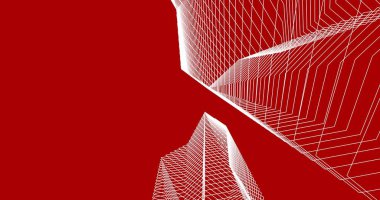 Mimari sanat konseptinde soyut çizgiler, minimum geometrik şekiller. 