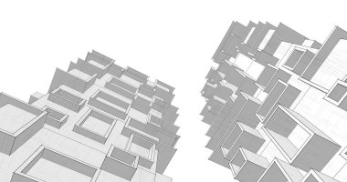 soyut mimari duvar kağıdı tasarımı, dijital konsept arkaplan