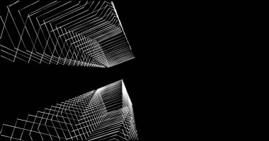 Mimari sanat konseptinde soyut çizgiler, minimum geometrik şekiller. 