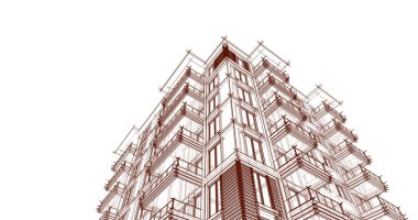 soyut mimari duvar kağıdı tasarımı, dijital konsept arkaplan