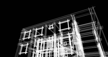 Mimari sanat konseptinde soyut çizgiler, minimum geometrik şekiller. 