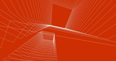 Mimari sanat konseptinde soyut çizgiler, minimum geometrik şekiller. 