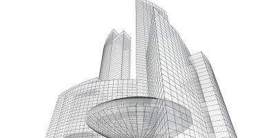 soyut mimari duvar kağıdı tasarımı, dijital konsept arkaplan