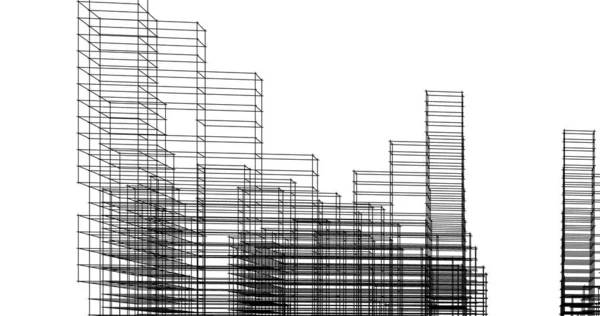 Desenho Arte Design Edifícios Arquitetônicos Geométricos — Fotografia de Stock