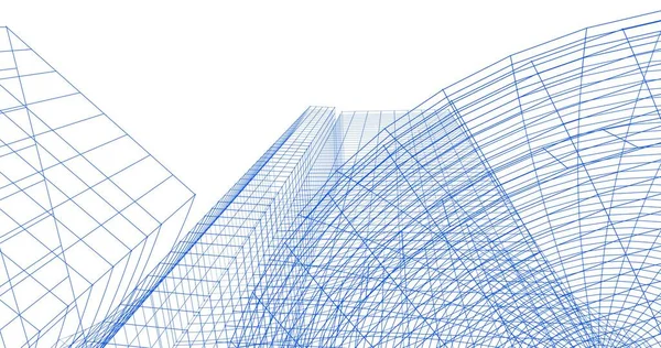 Abstract Drawing Lines Architectural Art Concept Minimal Geometrical Shapes — Stock Photo, Image