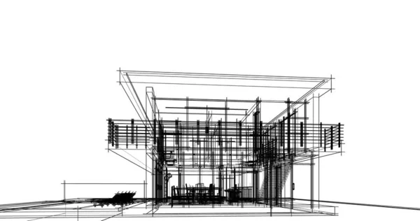 Disegno Astratto Carta Parati Architettonica Sfondo Concetto Digitale — Foto Stock