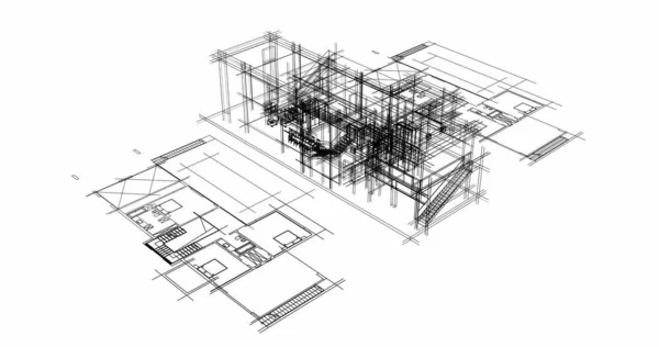 建筑墙纸设计 数字概念背景 — 图库照片