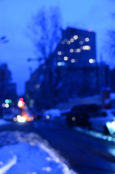 Luci Astratte Sfocate Sfondo Della Città Notte — Foto Stock