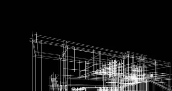 Abstract Architectonisch Behang Ontwerp Digitaal Concept Achtergrond — Stockfoto