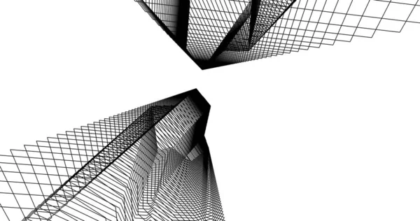 Lignes Dessin Abstraites Dans Concept Art Architectural Formes Géométriques Minimales — Photo