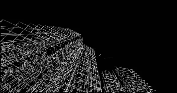 Mimari Sanat Konseptinde Soyut Çizgiler Minimum Geometrik Şekiller — Stok fotoğraf