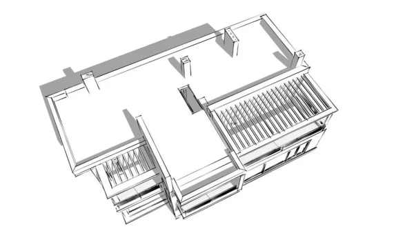 Linee Disegno Astratte Nel Concetto Arte Architettonica Forme Geometriche Minime — Foto Stock