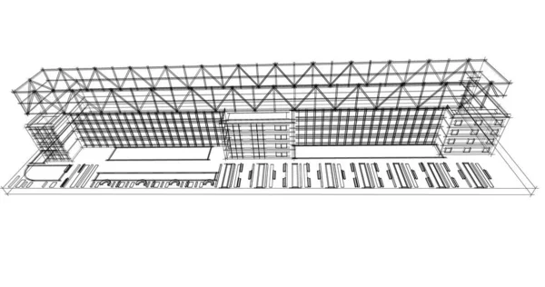 建筑墙纸设计 数字概念背景 — 图库照片