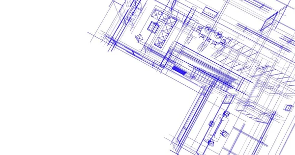 建筑墙纸设计 数字概念背景 — 图库照片