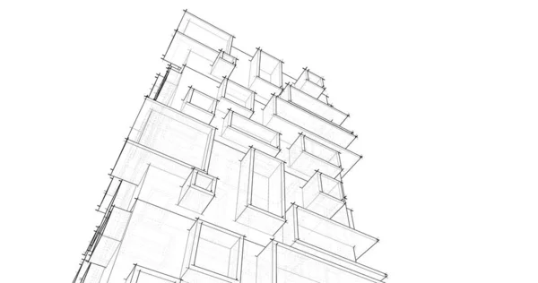 Abstraktní Architektonický Design Tapet Digitální Koncept Pozadí — Stock fotografie