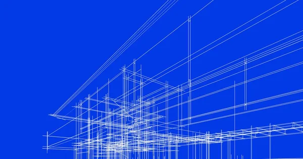 Mimari sanat konseptinde soyut çizgiler, minimum geometrik şekiller. 