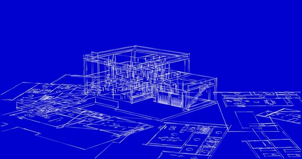 Mimari sanat konseptinde soyut çizgiler, minimum geometrik şekiller. 