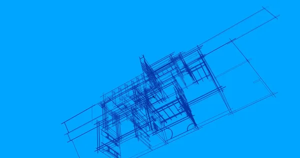 Líneas Abstractas Dibujo Concepto Arte Arquitectónico Formas Geométricas Mínimas —  Fotos de Stock