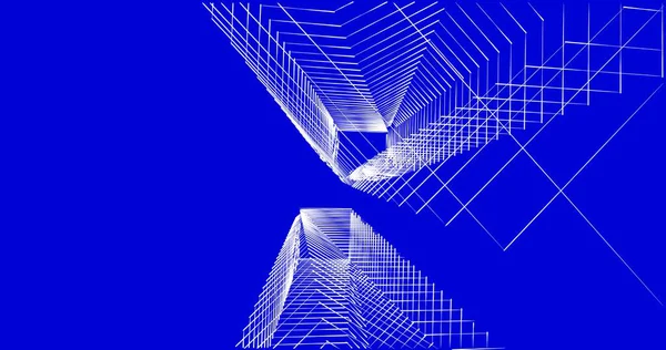 Mimari sanat konseptinde soyut çizgiler, minimum geometrik şekiller. 