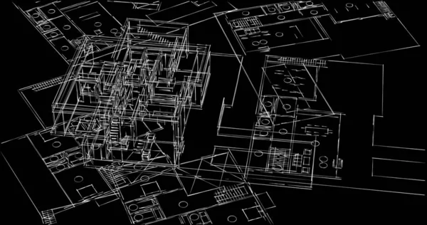 Mimari sanat konseptinde soyut çizgiler, minimum geometrik şekiller. 