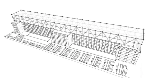 Abstrakte Architektonische Tapete Design Digitales Konzept Hintergrund — Stockfoto