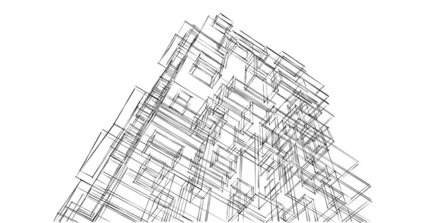 Abstraktní Architektonický Design Tapet Digitální Koncept Pozadí — Stock fotografie