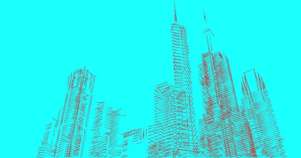 Mimari sanat konseptinde soyut çizgiler, minimum geometrik şekiller. 