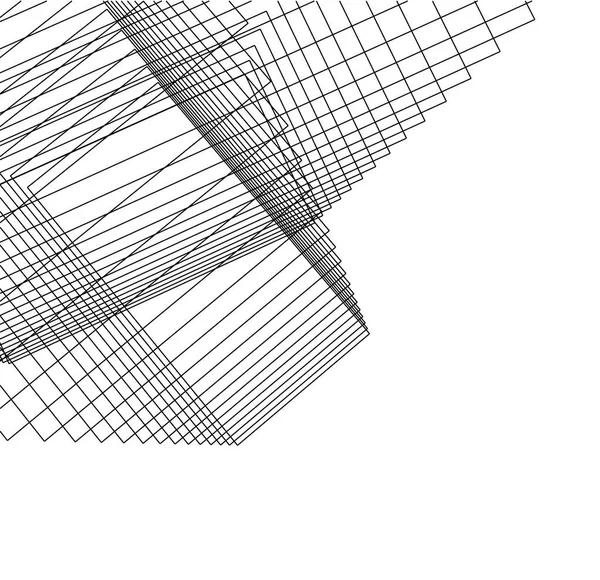 最小限のスケッチアート幾何学的な建築物のデザイン — ストック写真