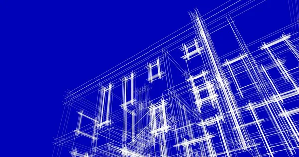 建築芸術の概念における抽象的な線や最小限の幾何学的形状 — ストック写真