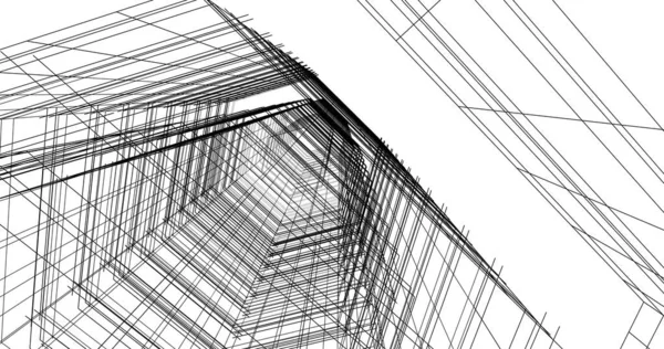 Arkaplanda mimari bina 3d illüstrasyon