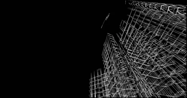 Mimari sanat konseptinde soyut çizgiler, minimum geometrik şekiller. 