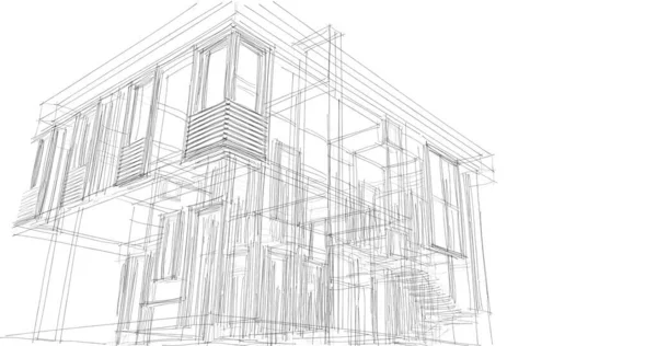 建筑3D背景图 — 图库照片