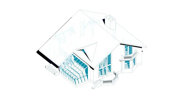 Abstrakcyjne Linie Rysunku Koncepcji Sztuki Architektonicznej Minimalne Kształty Geometryczne — Zdjęcie stockowe