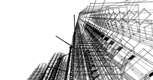 Mimari sanat konseptinde soyut çizgiler, minimum geometrik şekiller. 