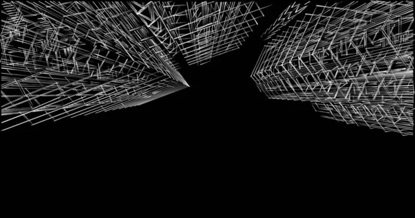 Mimari sanat konseptinde soyut çizgiler, minimum geometrik şekiller. 