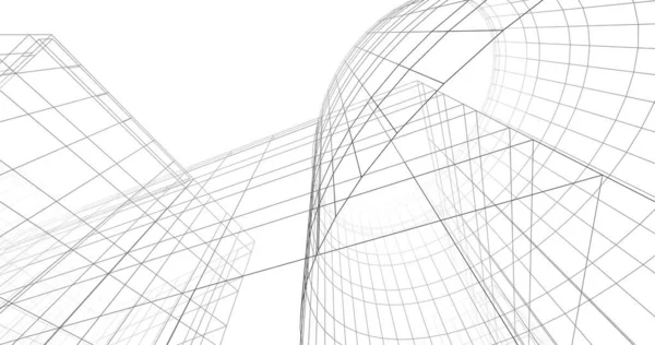 Mimari sanat konseptinde soyut çizgiler, minimum geometrik şekiller. 