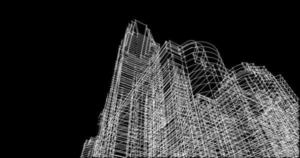 Mimari sanat konseptinde soyut çizgiler, minimum geometrik şekiller. 