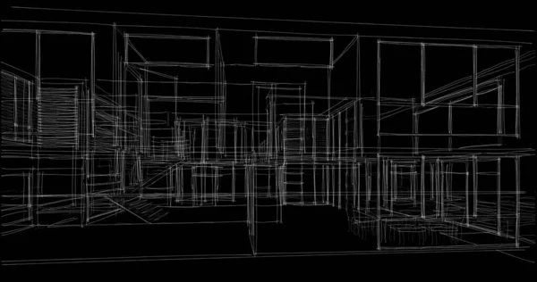 Архитектурное Построение Иллюстрации Фоне — стоковое фото