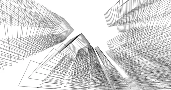 建筑墙纸设计 数字概念背景 — 图库照片