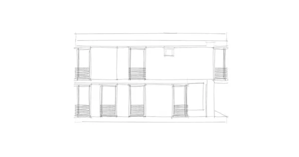 Architektur Gebäude Illustration Auf Hintergrund — Stockfoto