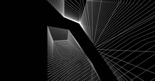 Mimari sanat konseptinde soyut çizgiler, minimum geometrik şekiller. 