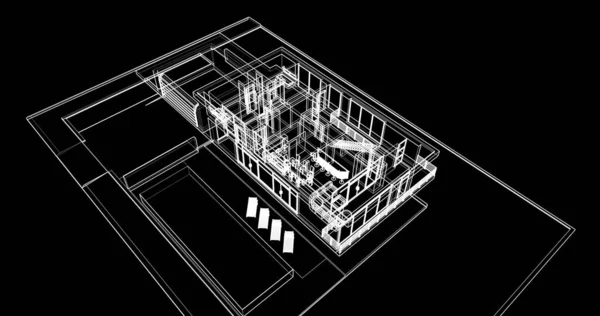 Disegno Astratto Carta Parati Architettonica Sfondo Concetto Digitale — Foto Stock