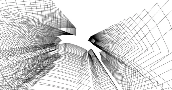 Abstraktní Architektonický Design Tapet Digitální Koncept Pozadí — Stock fotografie