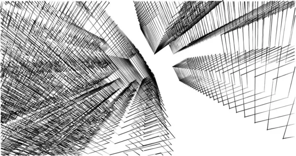 Líneas Abstractas Dibujo Concepto Arte Arquitectónico Formas Geométricas Mínimas —  Fotos de Stock