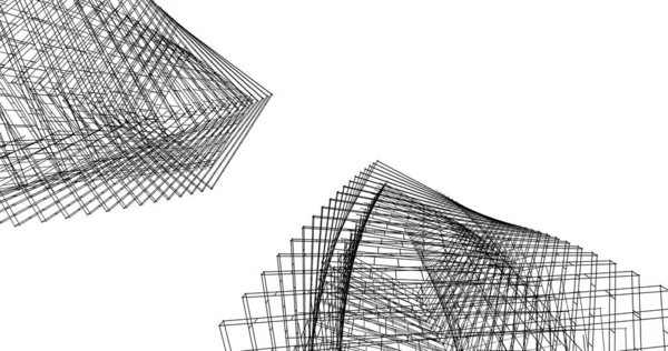 建筑墙纸设计 数字概念背景 — 图库照片