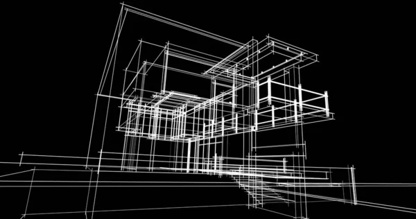 Проектирование Геометрических Архитектурных Зданий — стоковое фото