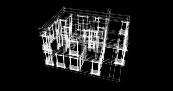 Líneas Abstractas Dibujo Concepto Arte Arquitectónico Formas Geométricas Mínimas — Foto de Stock