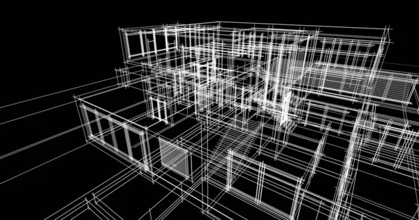 Архитектурное Построение Иллюстрации Фоне — стоковое фото