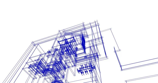 Mimari Sanat Konseptinde Soyut Çizgiler Minimum Geometrik Şekiller — Stok fotoğraf